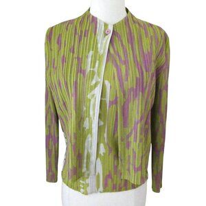 MC OASIS Crinkle pleat tank top & cardigan twin set OS Abstract print